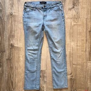 Liverpool Jeans Company Abby Skinny Light Blue Plaid Print Jeans